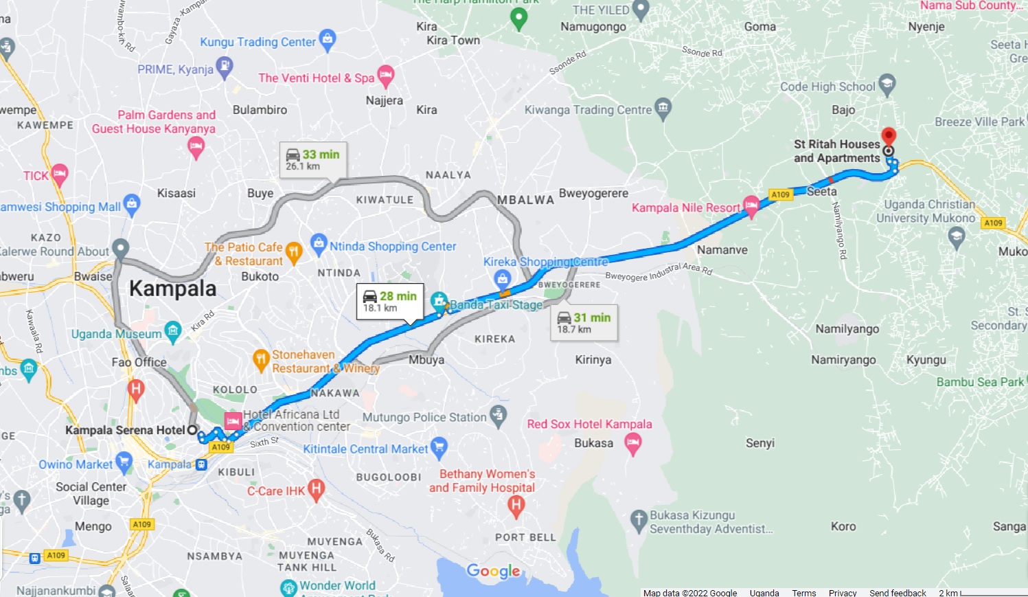 Google Map to Enashipai Safaris